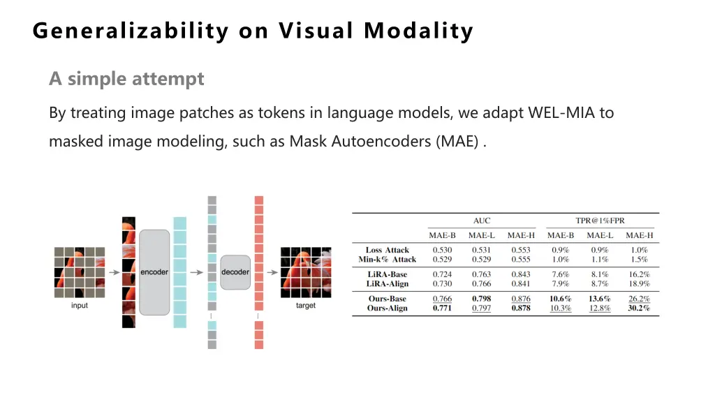 generalizability on visual modality