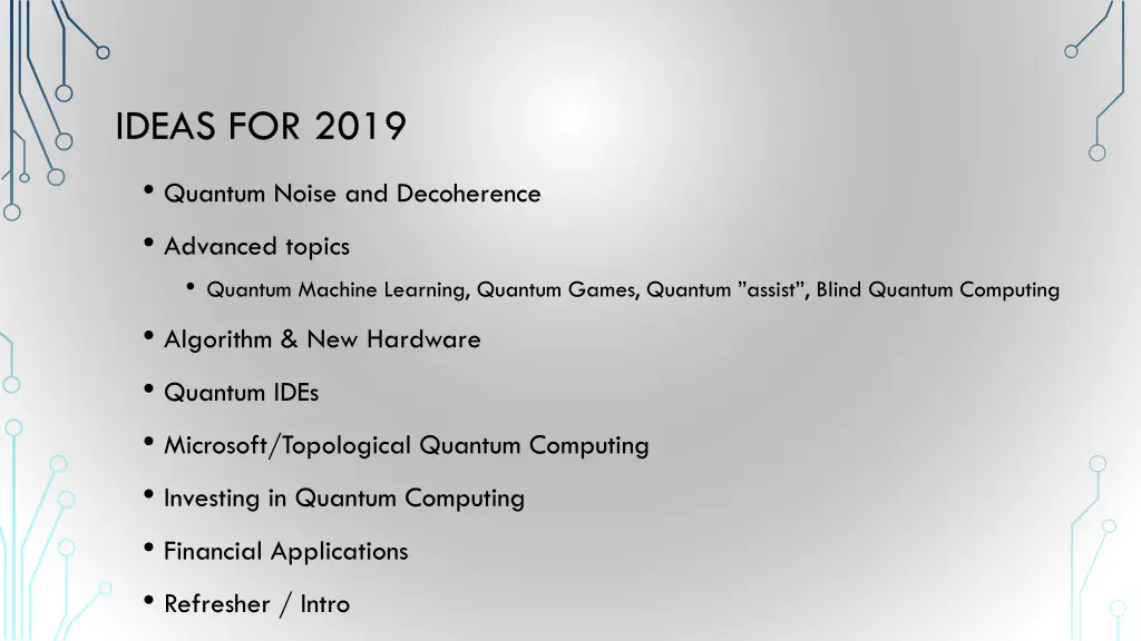 ideas for 2019