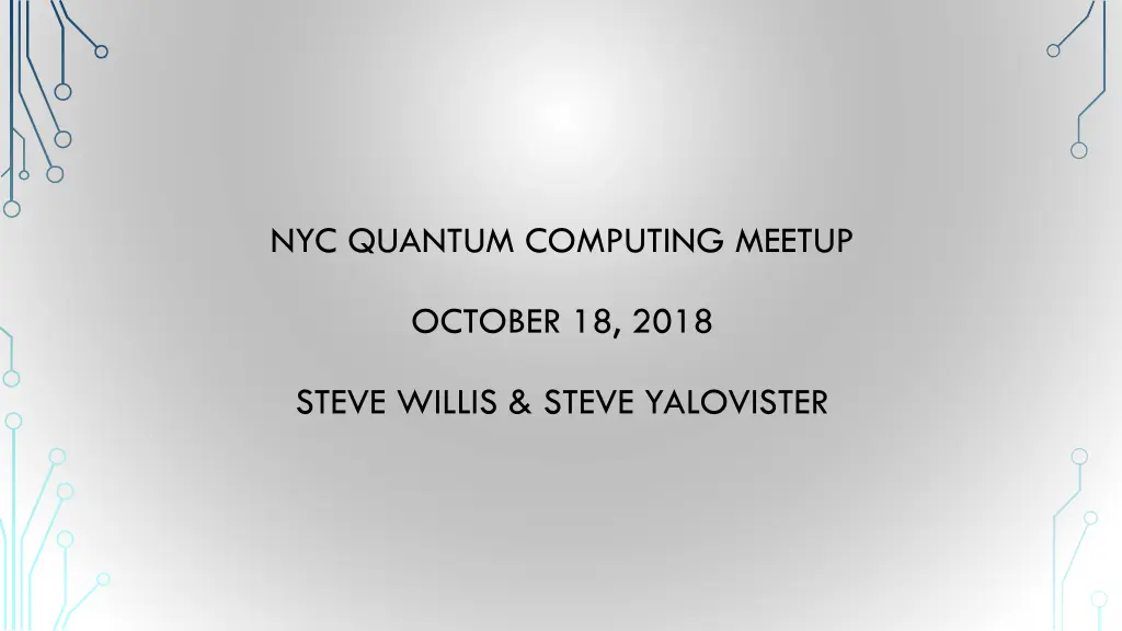 nyc quantum computing meetup