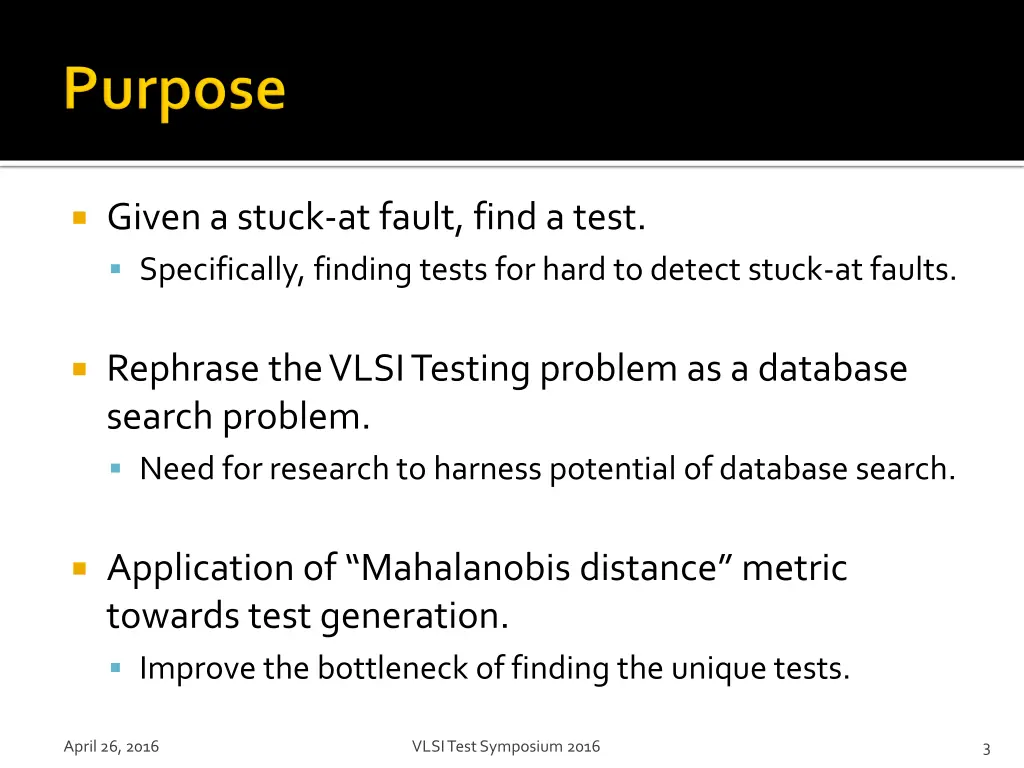given a stuck at fault find a test specifically