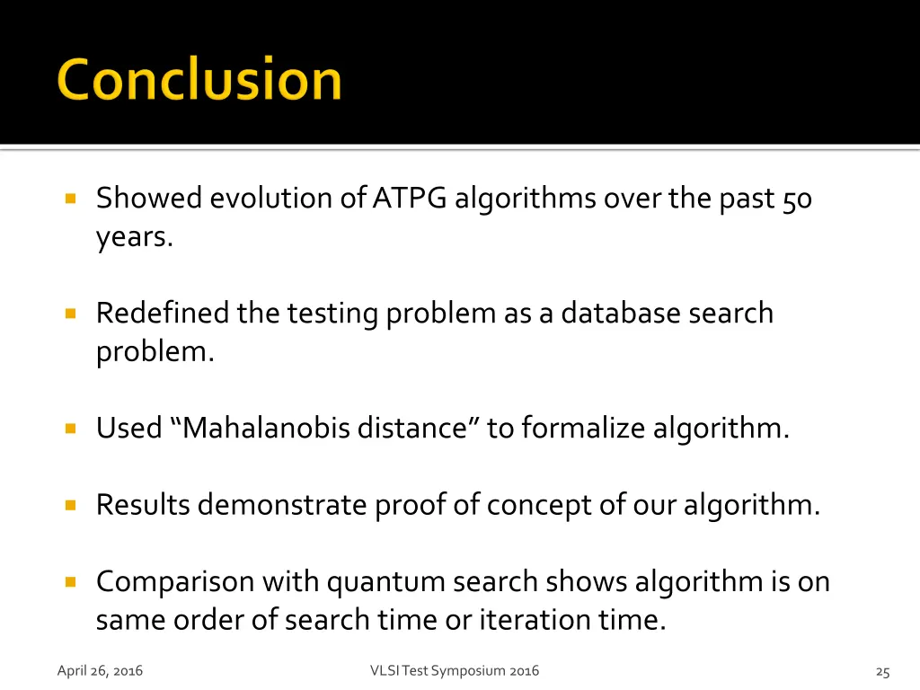 showed evolution of atpg algorithms over the past