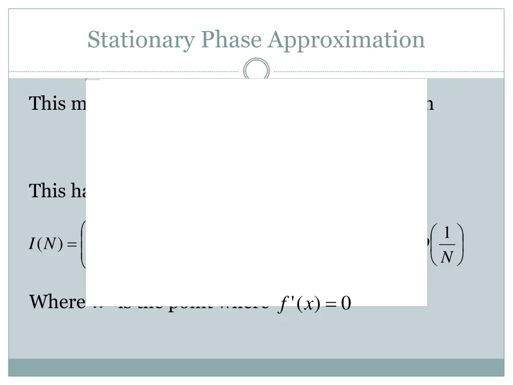stationary phase approximation