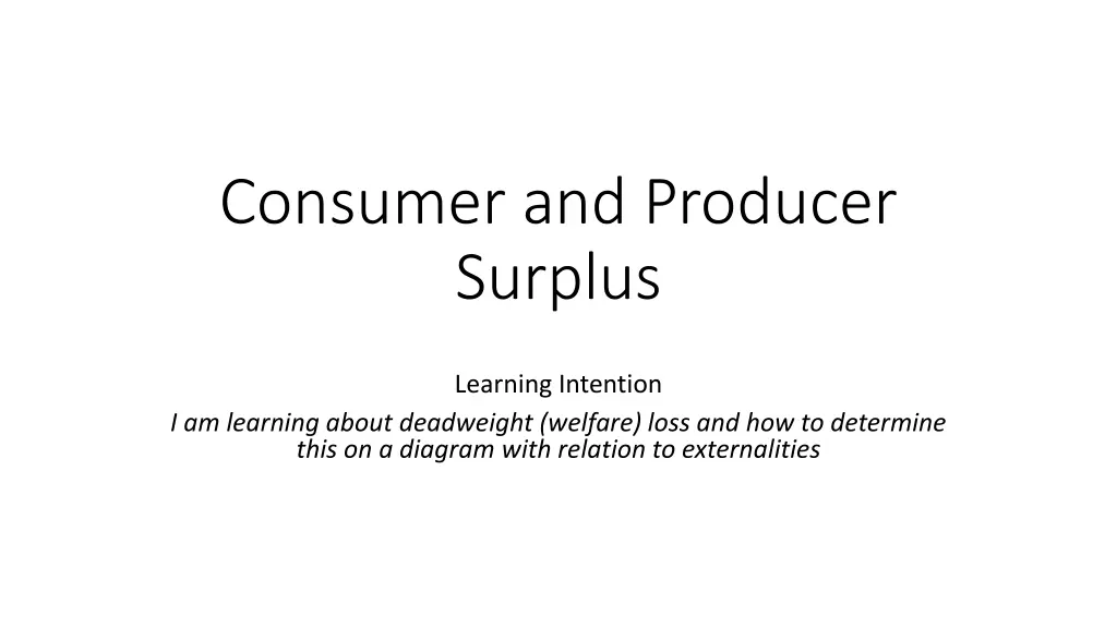 consumer and producer surplus