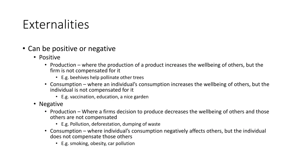 externalities