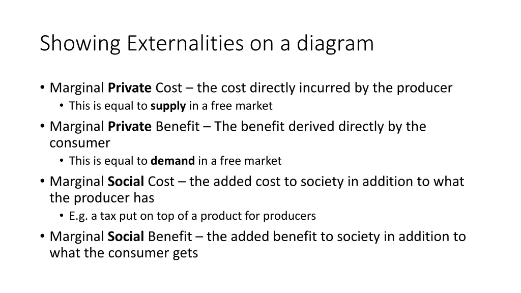 showing externalities on a diagram