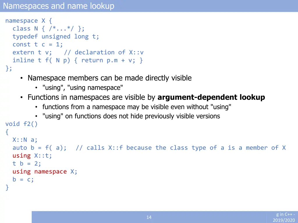 namespaces and name lookup