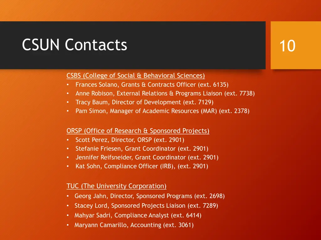 csun contacts