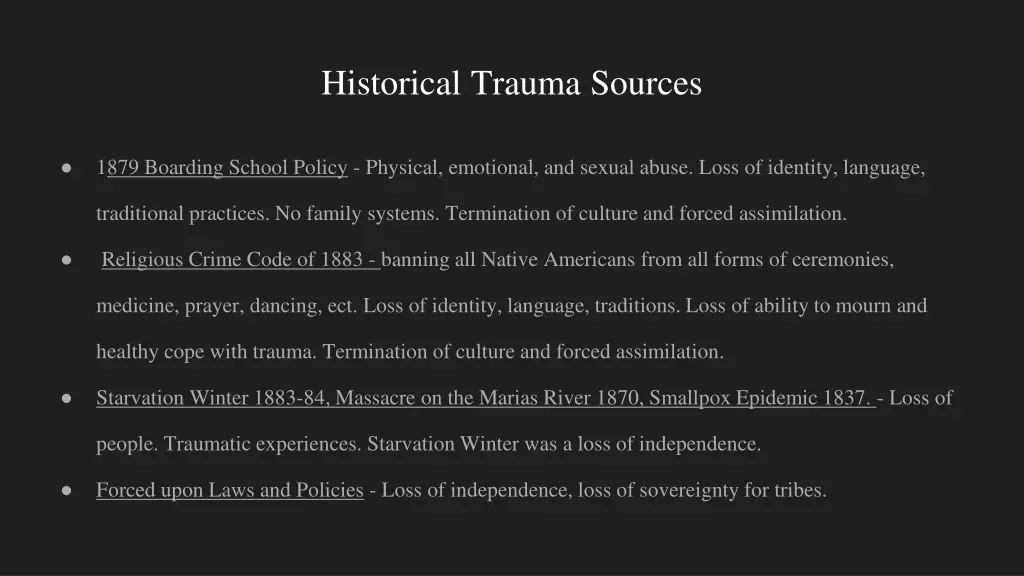 historical trauma sources