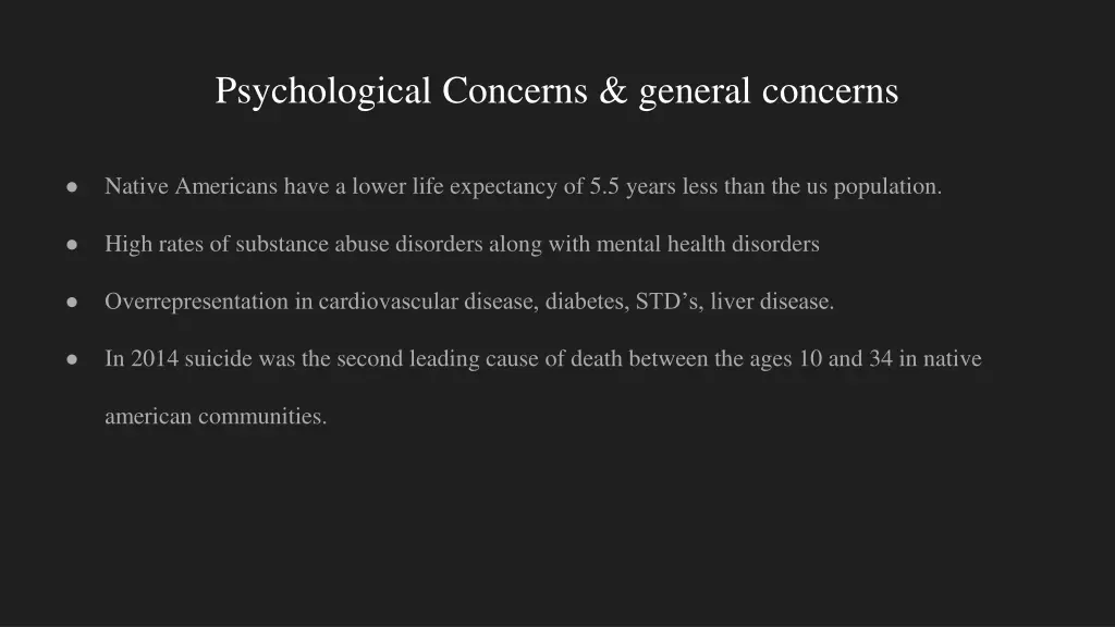 psychological concerns general concerns