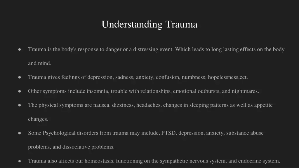 understanding trauma