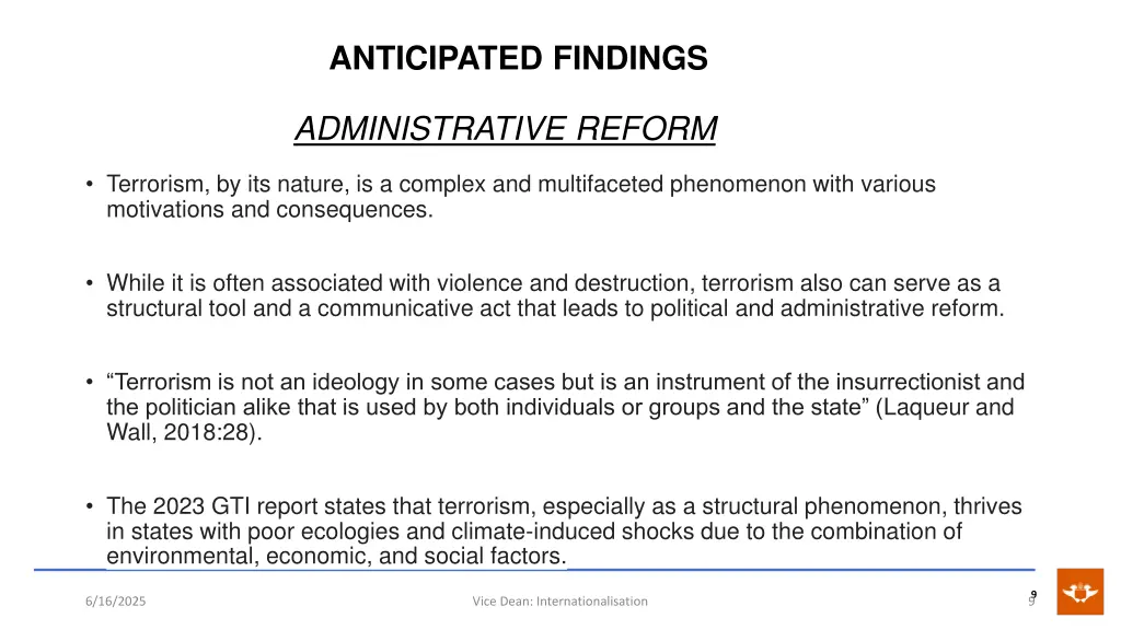 anticipated findings 1