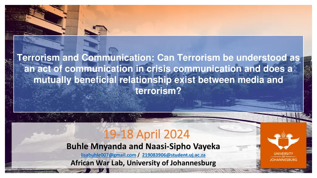 terrorism and communication can terrorism