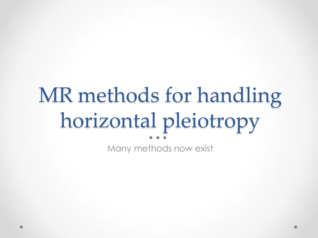 mr methods for handling horizontal pleiotropy