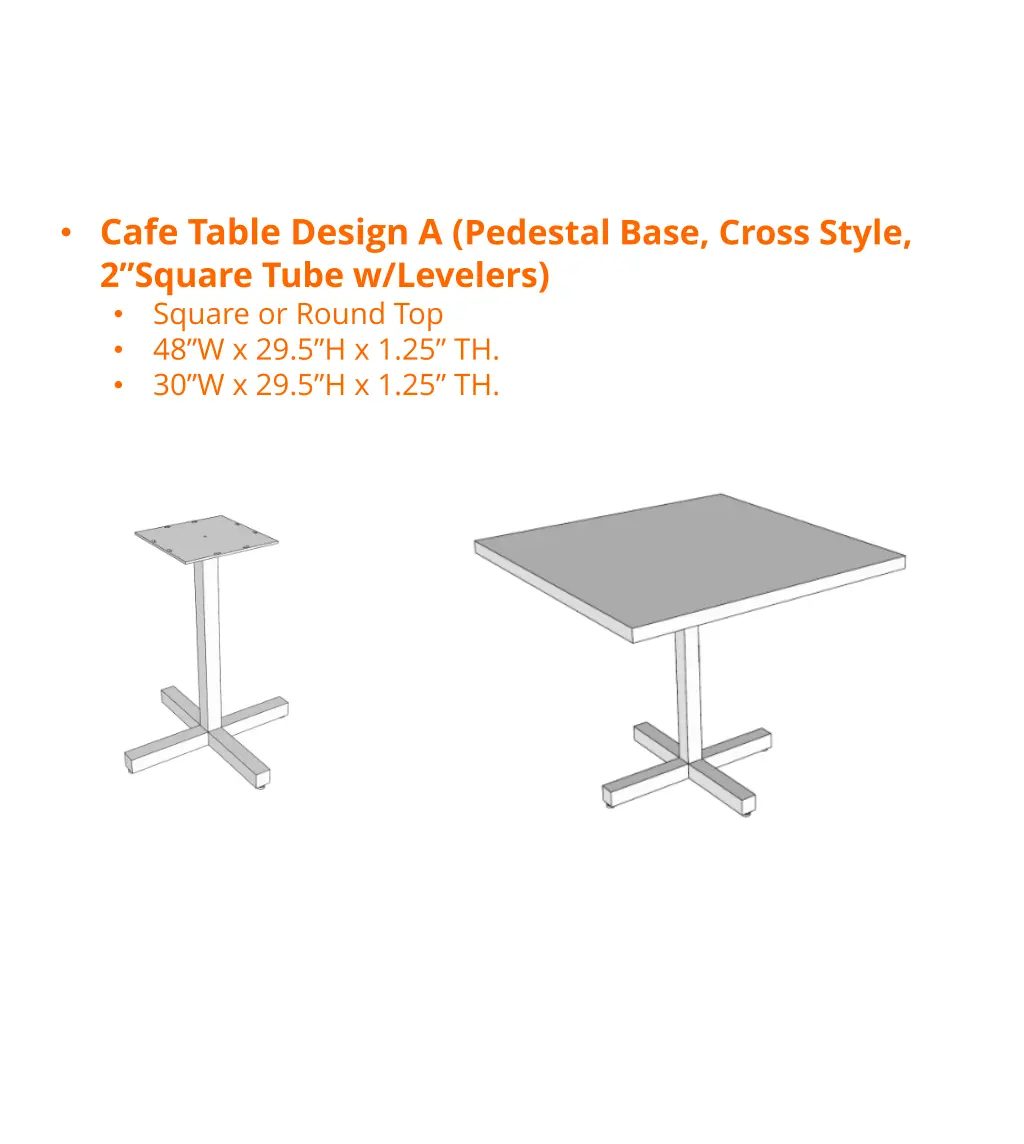 cafe table design a pedestal base cross style