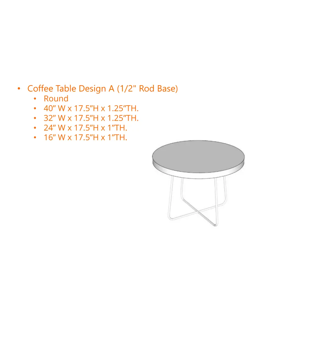 coffee table design a 1 2 rod base round
