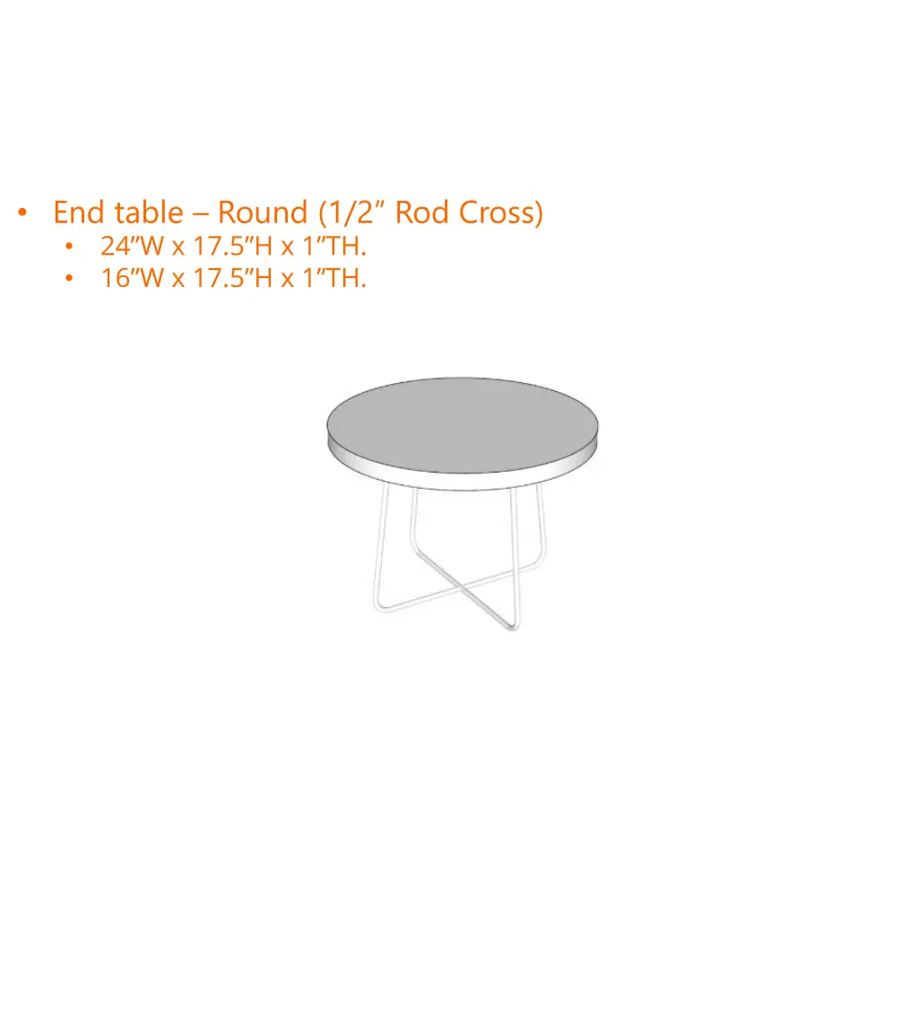 end table round 1 2 rod cross