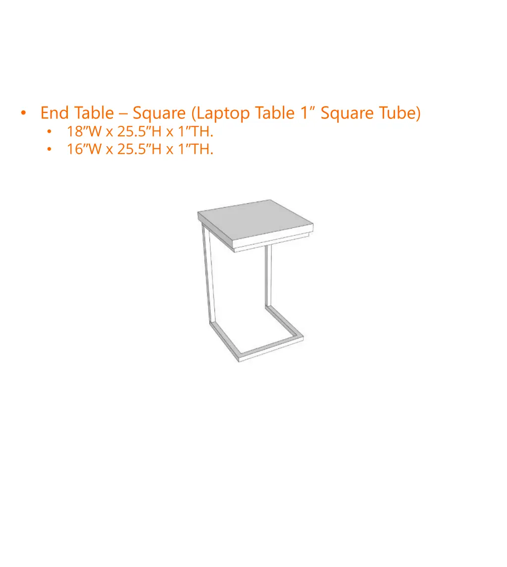end table square laptop table 1 square tube
