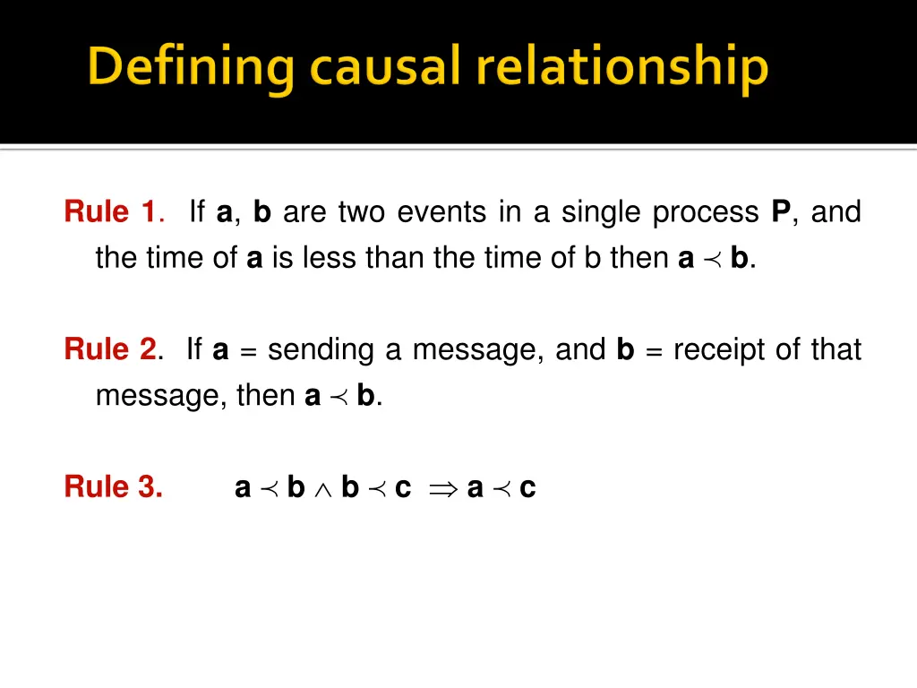 rule 1 if a b are two events in a single process