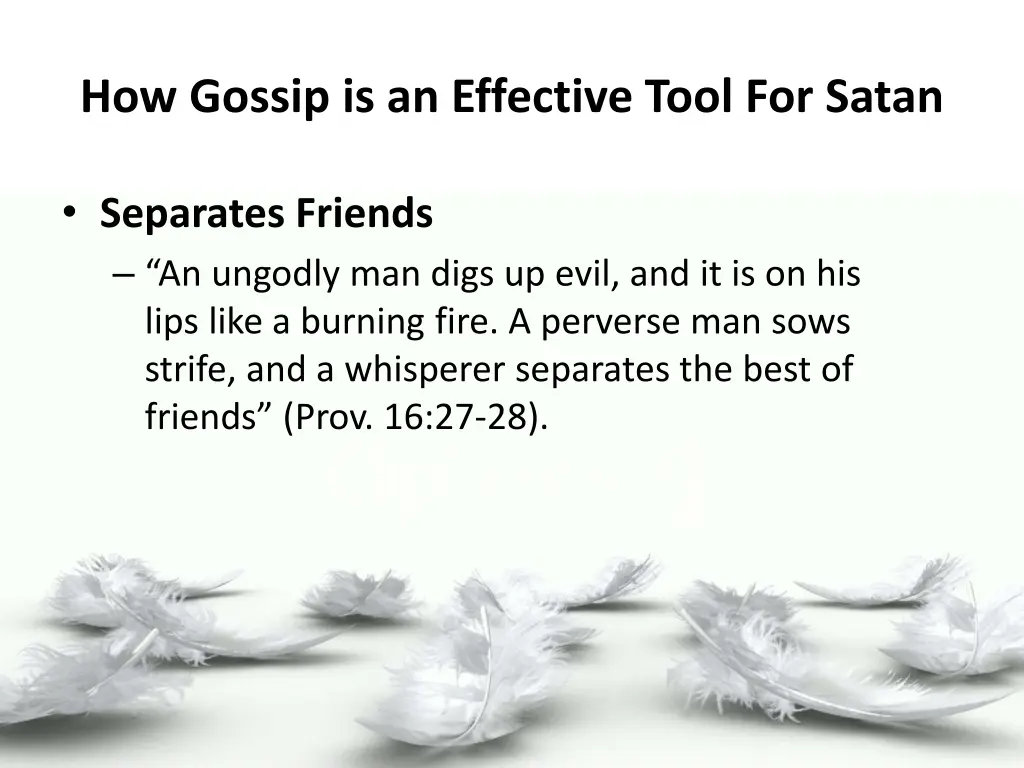 how gossip is an effective tool for satan 3