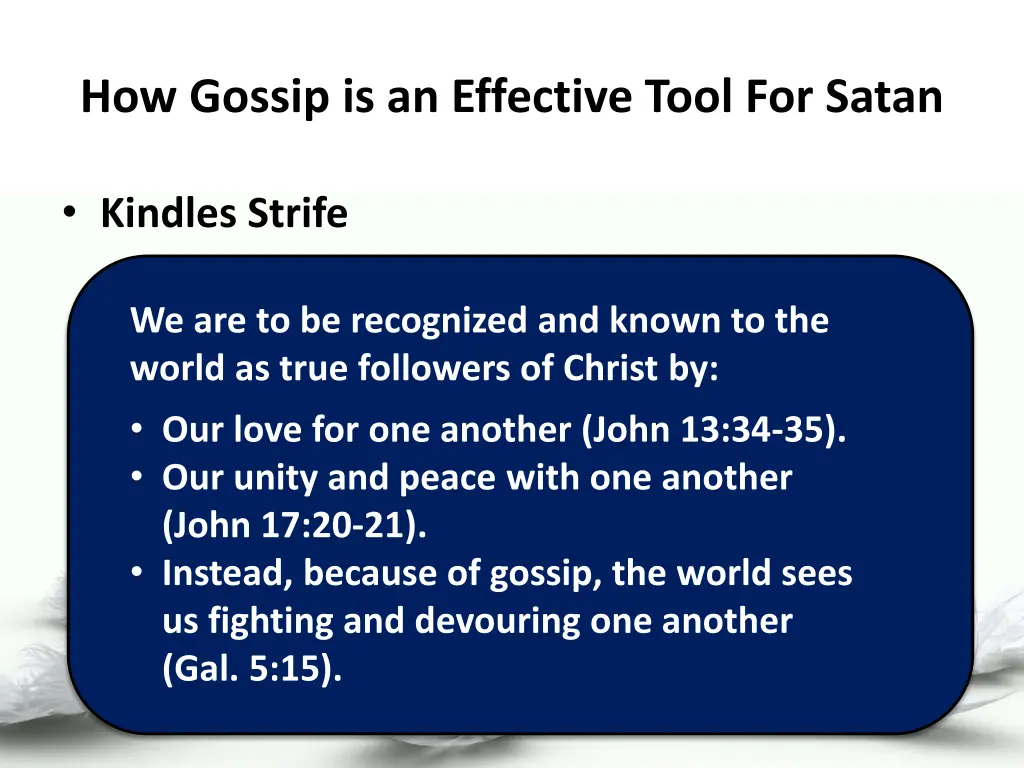 how gossip is an effective tool for satan 5
