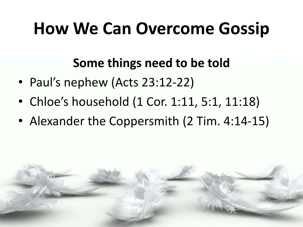 how we can overcome gossip 1