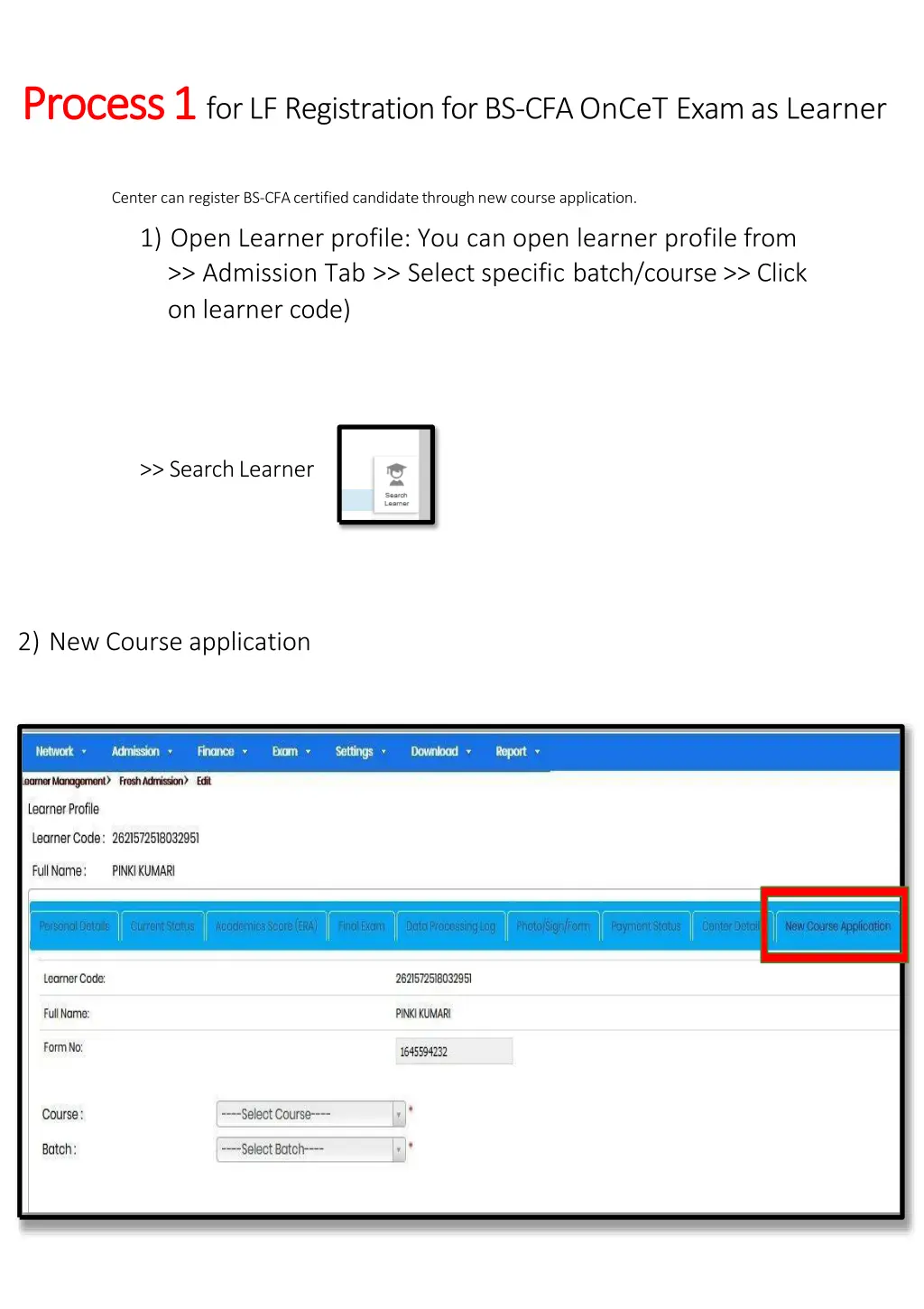 process process 1 1 for lf registration