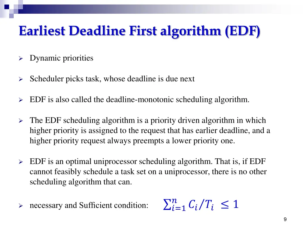 earliest deadline first algorithm edf