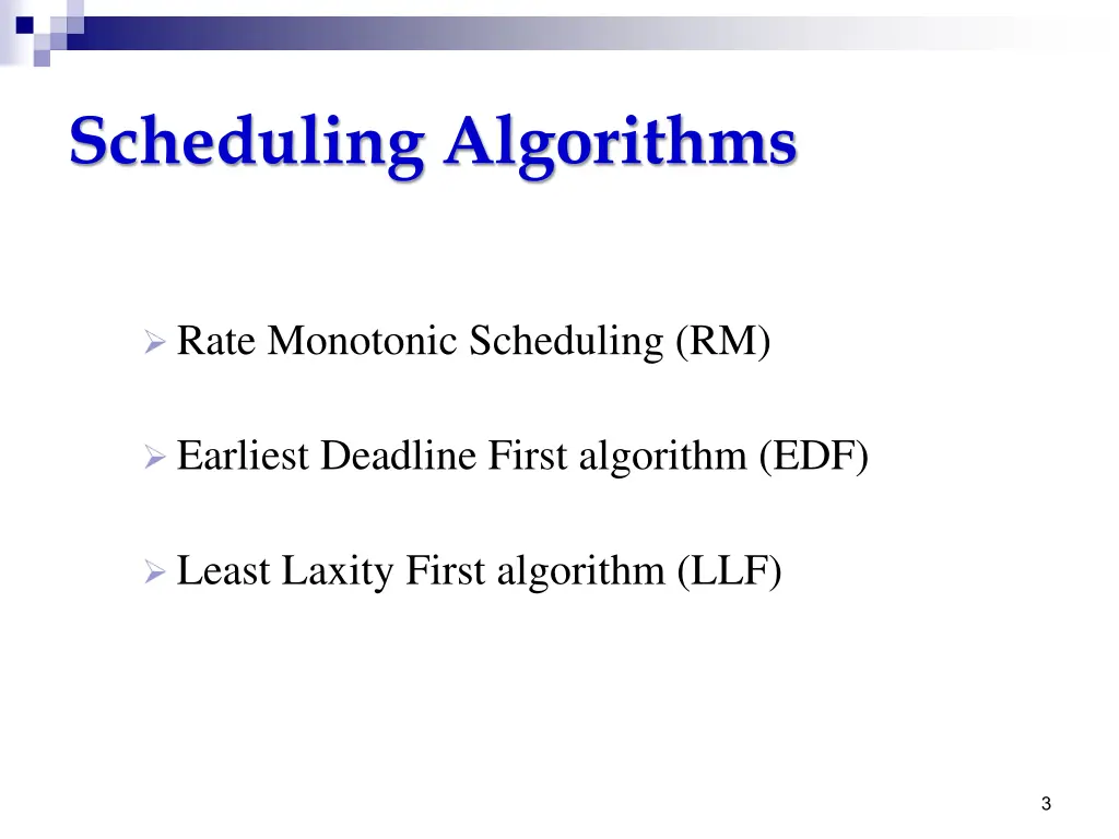 scheduling algorithms