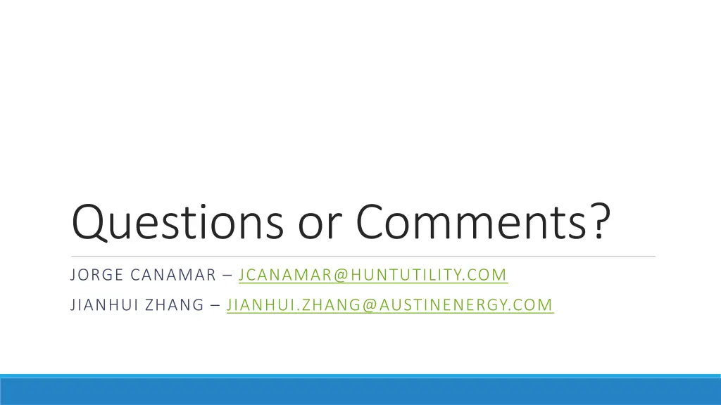 questions or comments