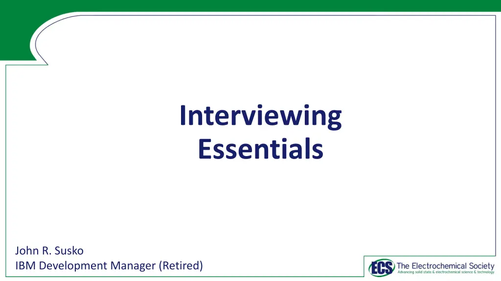 interviewing essentials