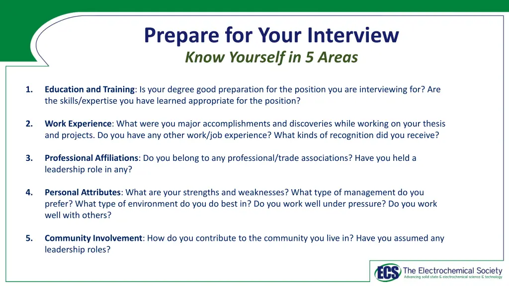 prepare for your interview know yourself