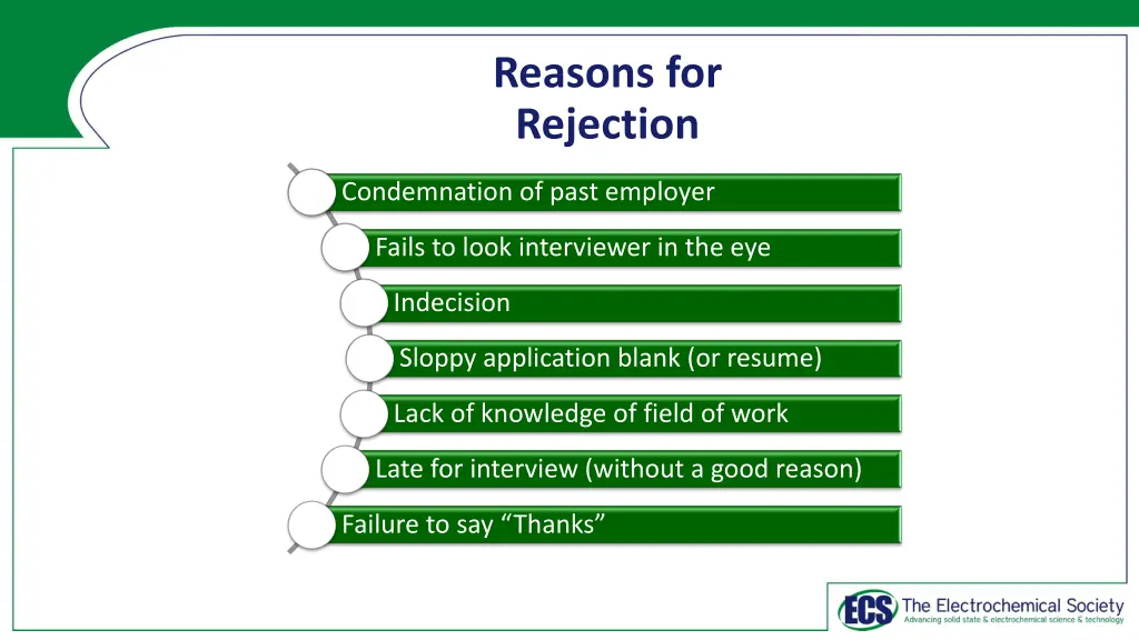 reasons for rejection 1