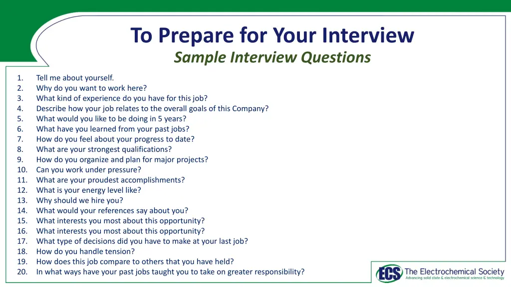to prepare for your interview sample interview