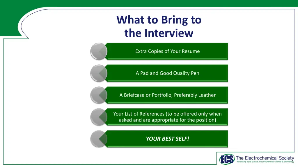 what to bring to the interview