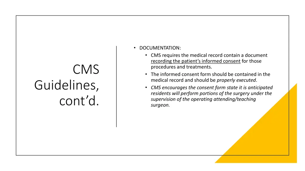documentation cms requires the medical record