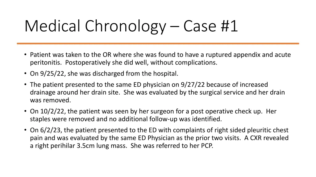 medical chronology case 1 1