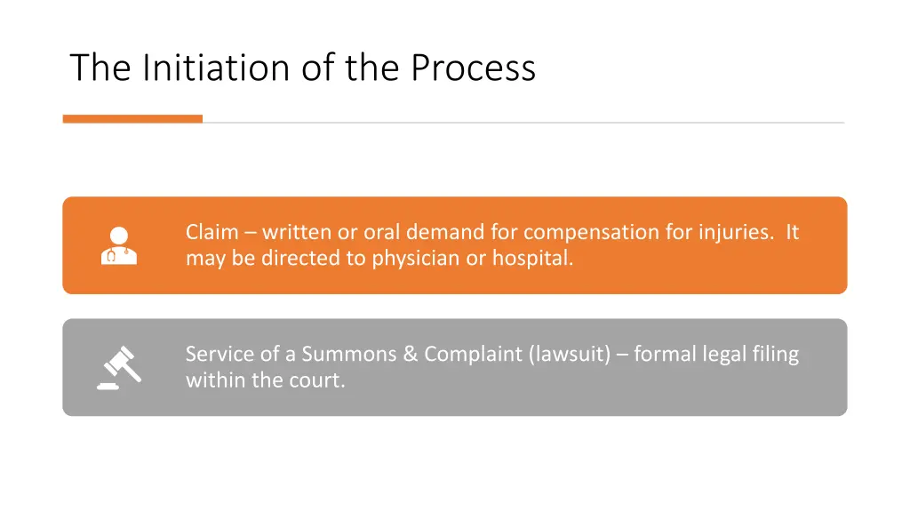 the initiation of the process