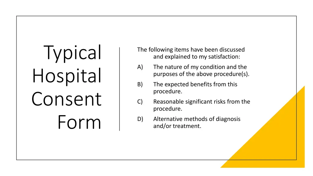 typical hospital consent form