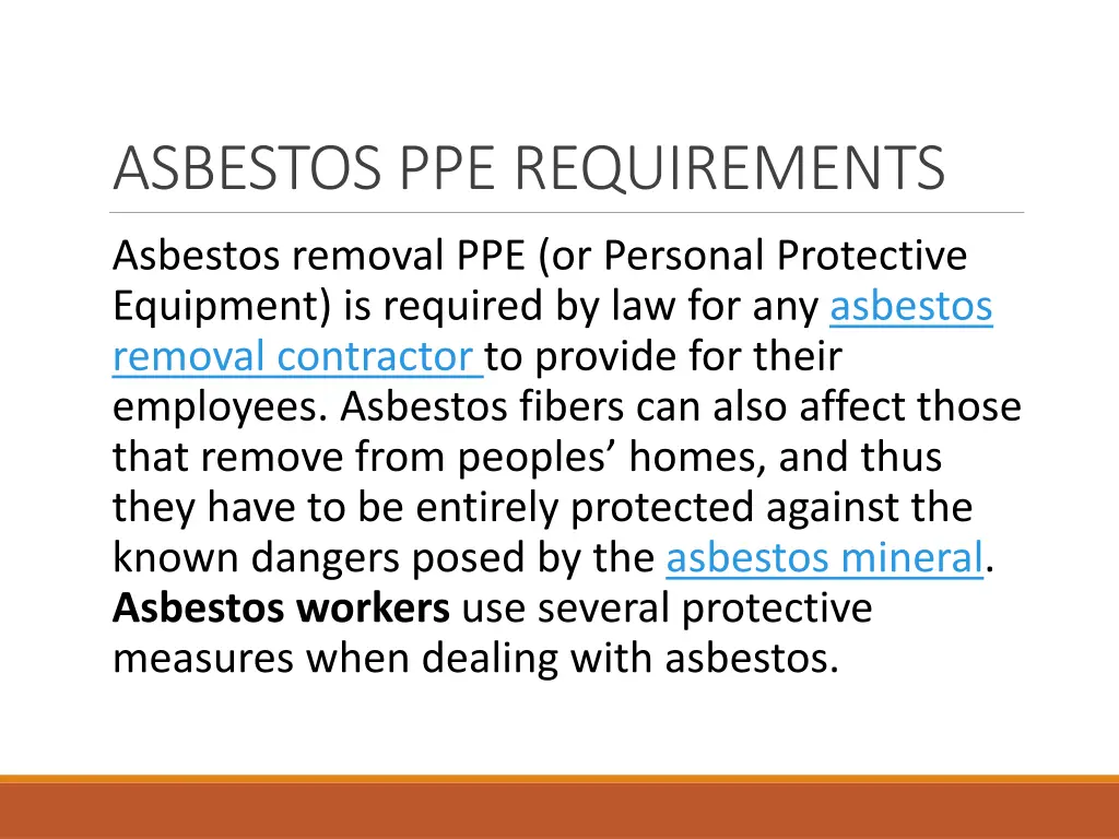 asbestos ppe requirements