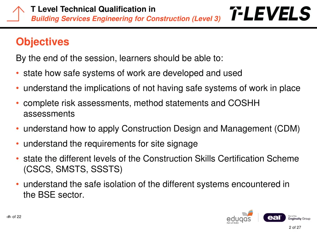 t level technical qualification in building 1