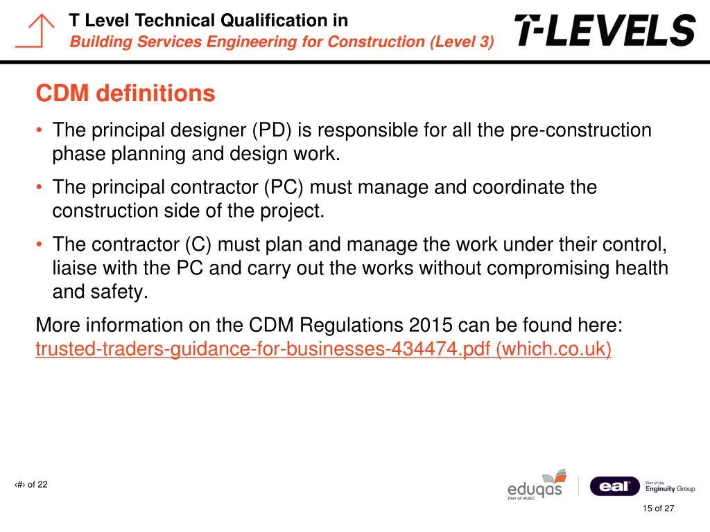 t level technical qualification in building 14