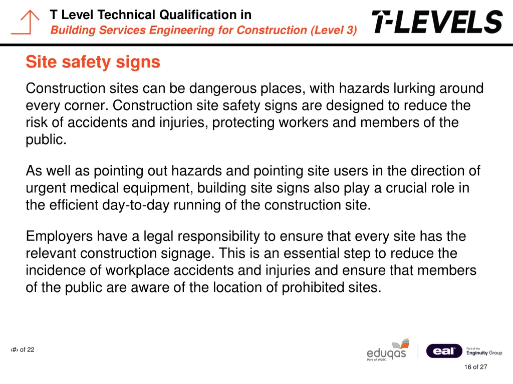 t level technical qualification in building 15