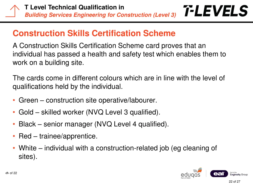 t level technical qualification in building 21