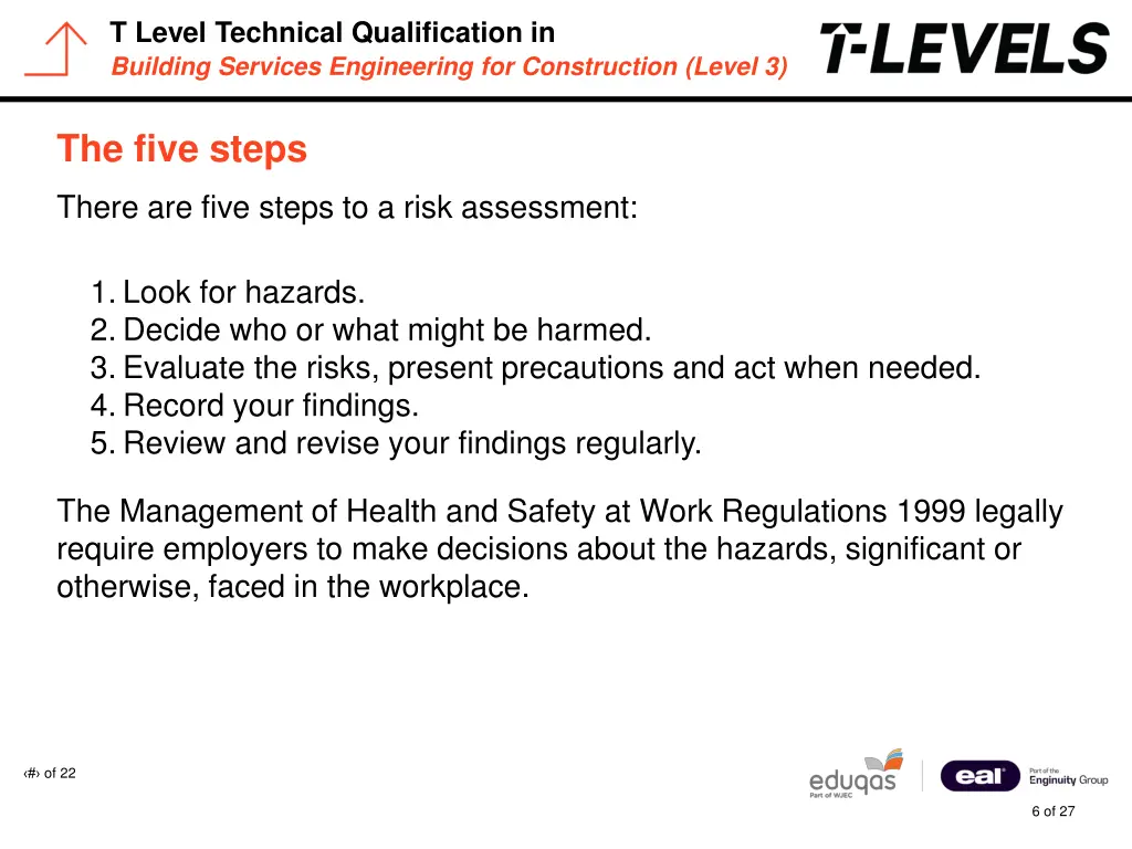 t level technical qualification in building 5