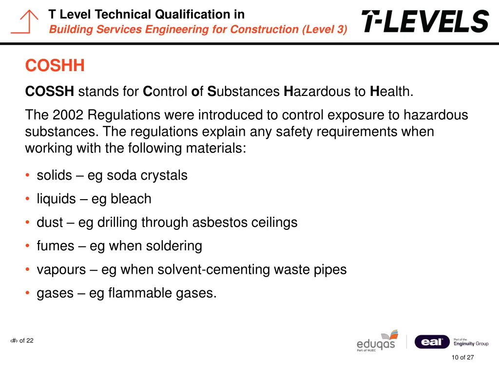 t level technical qualification in building 9
