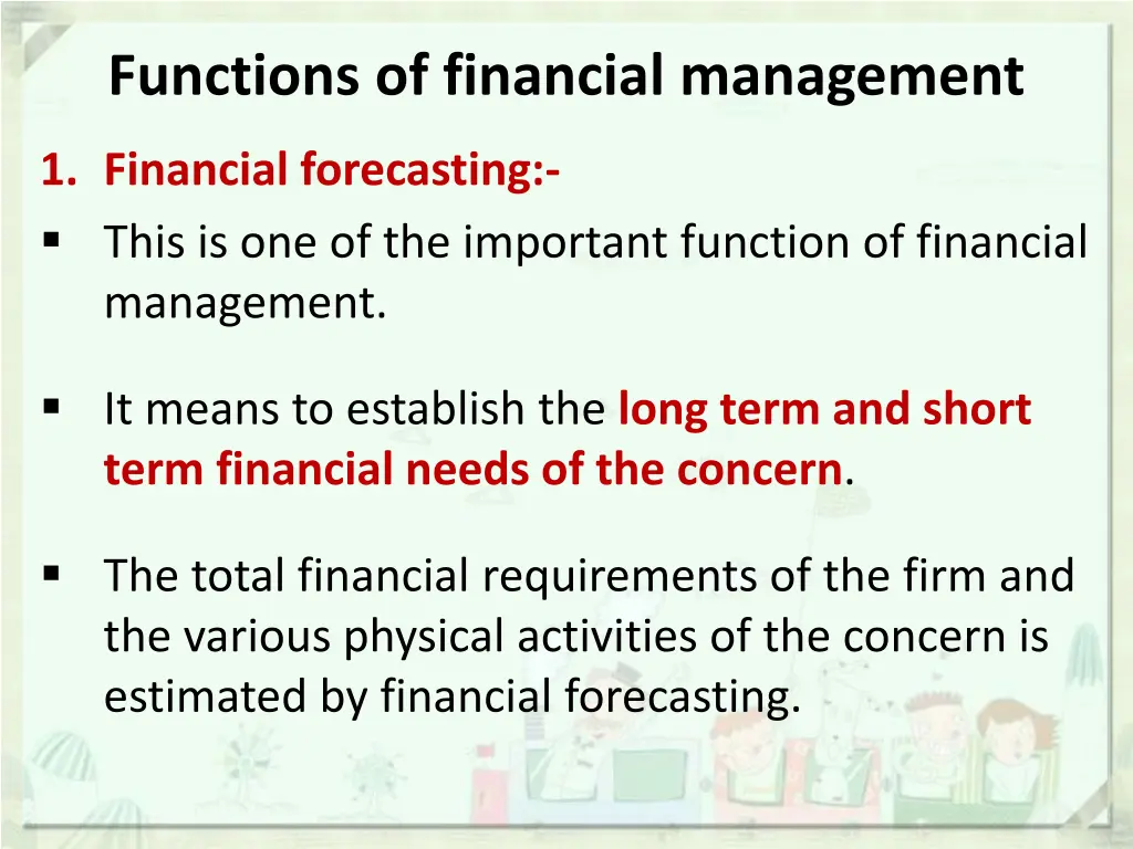 functions of financial management
