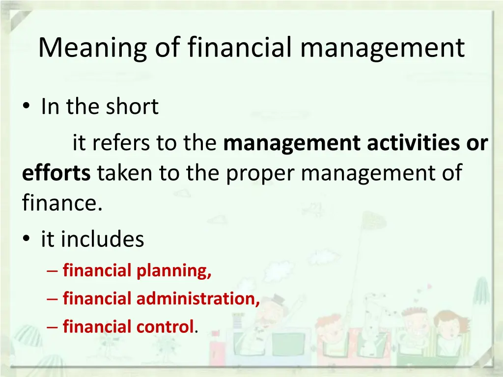 meaning of financial management