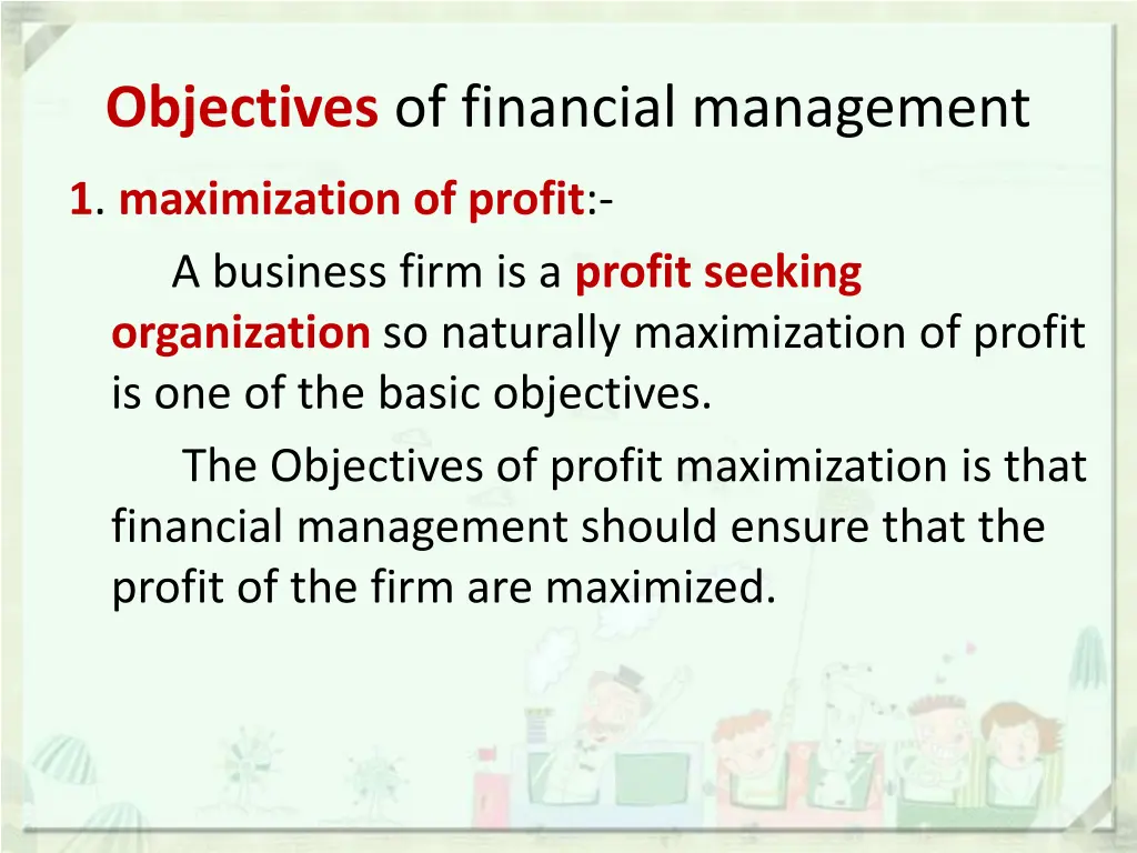 objectives of financial management