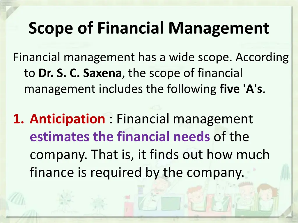 scope of financial management