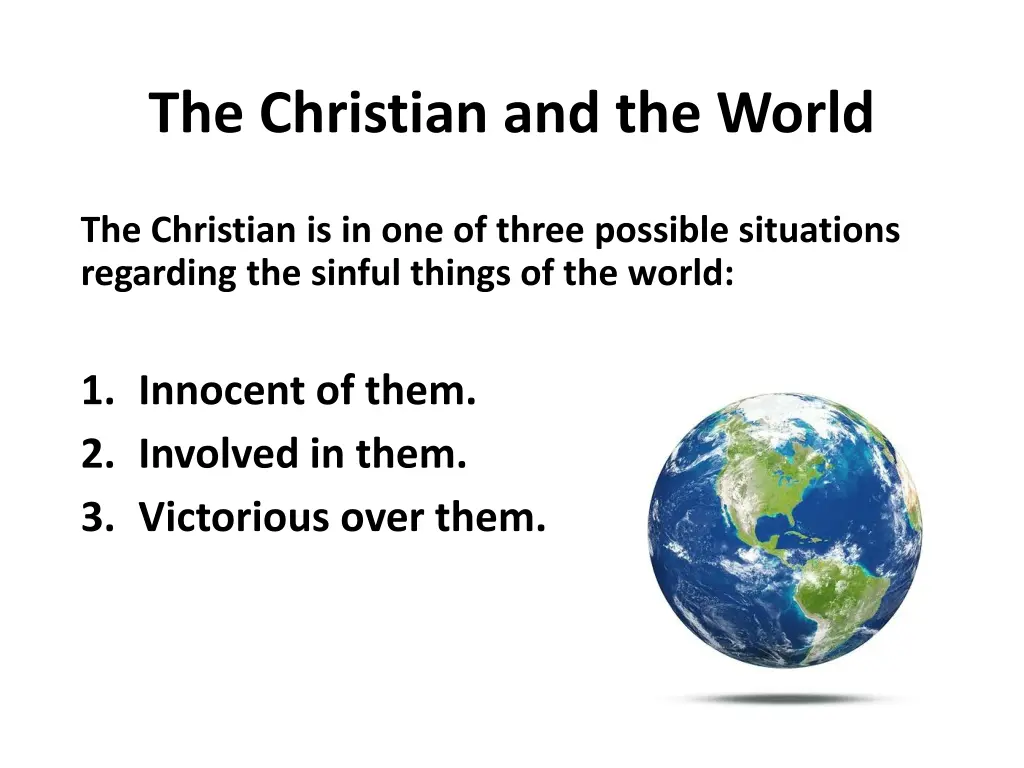 the christian and the world 1